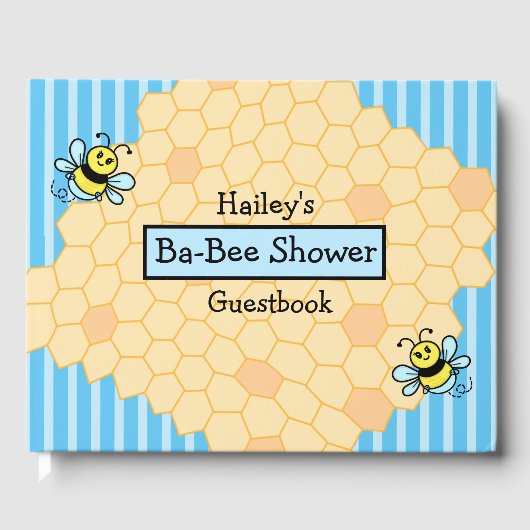 Honey Bee Themed Baby Dusche Gästebuch (Vorderseite)