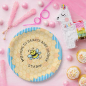 Honey Bee Themed Boy's Baby Shower Pappteller (Party)