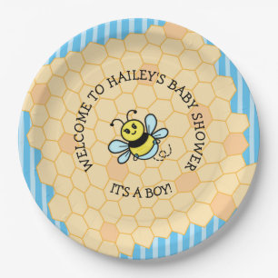 Honey Bee Themed Boy's Baby Shower Pappteller