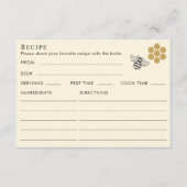 Honey Bee Themed Recipe For Bride Bridal Shower Begleitkarte (Vorderseite)