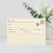 Honey Bee Themed Recipe For Bride Bridal Shower Begleitkarte (Stehend Vorderseite)