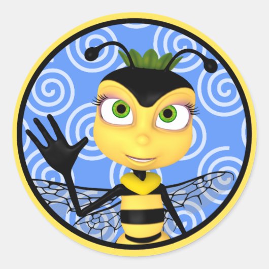 Honey Bee Toon Sticker (Vorderseite)