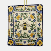Honey Bee Traditional Blue Yellow Mediterranean Keramikornament (Links)
