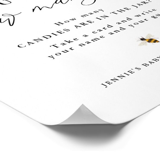 Honey Bee und Daisy schätzen, wie viele Game Displ Poster (Ecke)