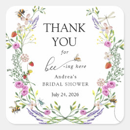 Honey Bee | Vielen Dank für Ihre Unterstützung Quadratischer Aufkleber