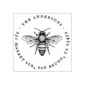 Honey Bee | Vintag Familienname und Rücksendeadres Gummistempel (Prägung)