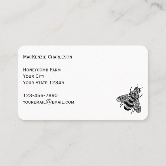 Honey Bee Visitenkarte (Rückseite)