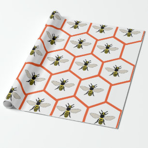 Honey Bee Waben Geburtstag Baby Shower Geschenkpapier