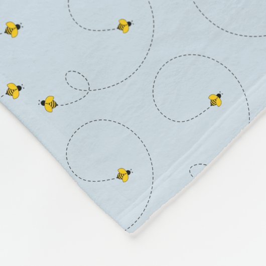 Honey Bee Waggle Dance Blue Fleecedecke (Ecke)