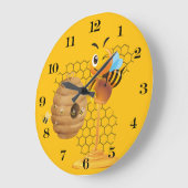 Honey Bee Wall Clock Große Wanduhr (Winkel)