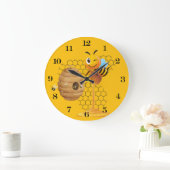 Honey Bee Wall Clock Große Wanduhr (Zuhause)