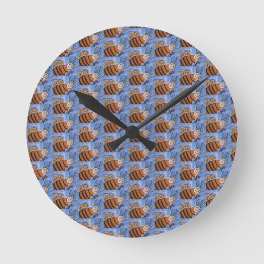 Honey Bee Wall Clock Runde Wanduhr (Vorderseite)