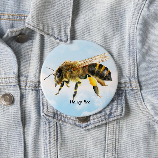 Honey Bee Watercolor Malerei Button (Beispiel)