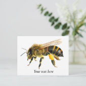 Honey Bee Watercolor Malerei Postkarte (Stehend Vorderseite)