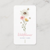 Honey Bee Watercolor Wildblumen Honey Farm Visitenkarte (Vorderseite)