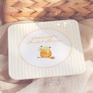Honey Bee Whimsical Rahmen Junggesellinnenabschied Rechteckiger Pappuntersetzer