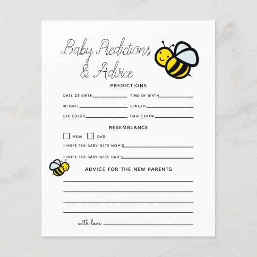 Honey Bee White Baby Vorhersagen & Ratschläge (Vorderseite)