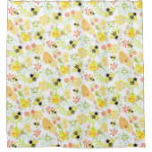 Honey Bee White Duschvorhang (Vorderseite)