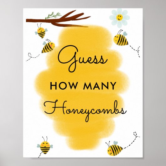 Honey Bee Wie viele Honeycombs Guess Game Poster (Vorne)