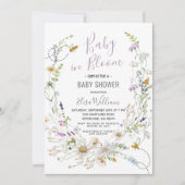 Honey Bee Wildblume Baby in Bloom Einladung (Vorderseite)