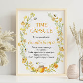 Honey Bee Wildblume Birthday Time Capsule Zeichen Poster