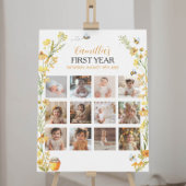 Honey Bee Wildblume First Birthday Milestone Zeich Poster