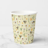 Honey Bee Wildblumen Baby Shower Paper Cups | Bum Pappbecher (Vorderseite)