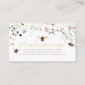 Honey Bee Wildflower Bridal Shower Recipe Request Begleitkarte (Vorderseite)