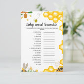 Honey Bee Wort Ramming Baby Duschgame Card Einladung (Stehend Vorderseite)