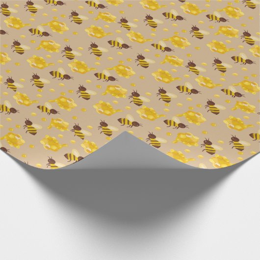 Honey Bee Wrapping Paper Geschenkpapier (Ecke)