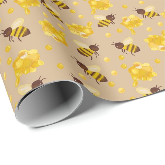 Honey Bee Wrapping Paper Geschenkpapier (Rolleneckpunkt)