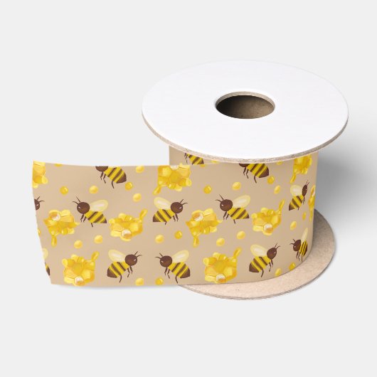Honey Bee Wrapping Paper Satinband (Spule)