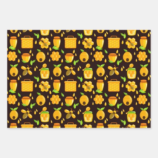 Honey Bee Wrapping Paper Set 3 Geschenkpapier Set (Vorderseite 3)
