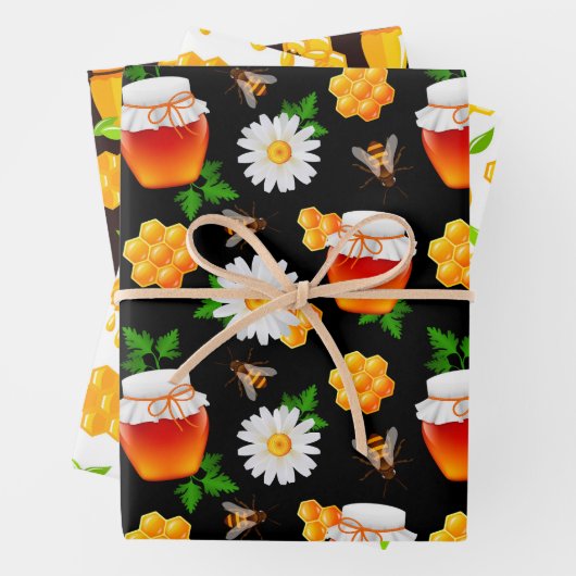 Honey Bee Wrapping Paper Set 3 Geschenkpapier Set (Beispiel)