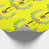 HONEY BEE, WREATH MIT OAK BLÄTTER MONOGRAM GESCHENKPAPIER (Ecke)
