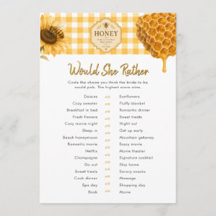 Honey Bee Würde Sie Eher Brautparty-Spielkarte Hinweiskarte