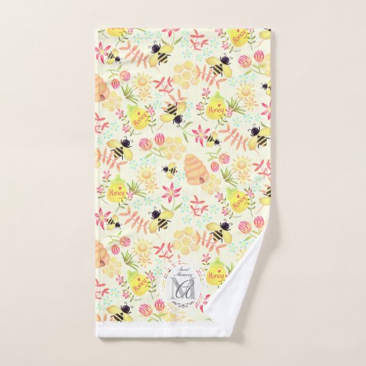 Honey Bee Yellow Badhandtuch Set (Handtuch)