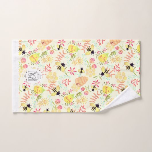 Honey Bee Yellow Badhandtuch Set (Handtuch)