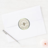 Honey Bee Yellow Beekeeper Piary Green Border Runder Aufkleber (Umschlag)