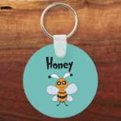 Honey Bee Yellow Black Niedlich Summer Schlüsselanhänger (Vorderseite)