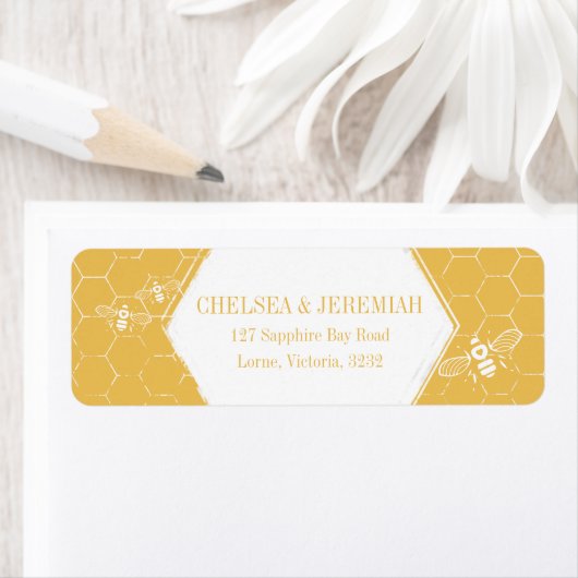Honey Bee Yellow Custom Return Address Label (Insitu)