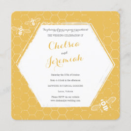 Honey Bee Yellow Custom Wedding Einladung