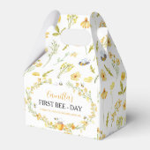 Honey Bee Yellow Floral Birthday Favor Box Geschenkschachtel (Rückseite)