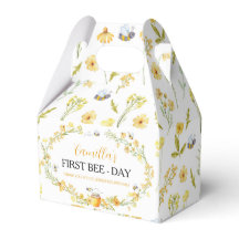 Honey Bee Yellow Floral Birthday Favor Box