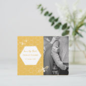 Honey Bee Yellow Foto Save the Date Postcard Postkarte (Stehend Vorderseite)