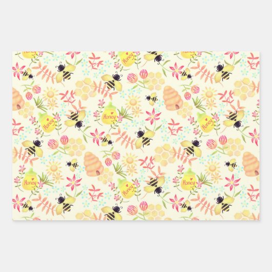 Honey Bee Yellow Geschenkpapier Set (Vorderseite 2)
