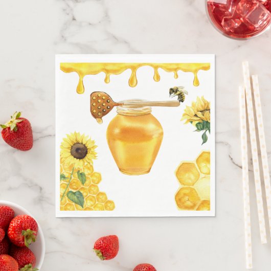 Honey Bee Yellow Honey Baby Shower Decke Serviette (Beispiel)