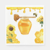 Honey Bee Yellow Honey Baby Shower Decke Serviette (Vorderseite)