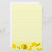 Honey Bee Yellow Honeycomb Lined Stationery Briefpapier (Vorne/Hinten)