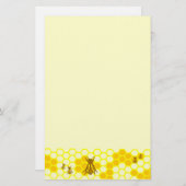 Honey Bee Yellow Honeycomb Stationery Briefpapier (Vorne/Hinten)